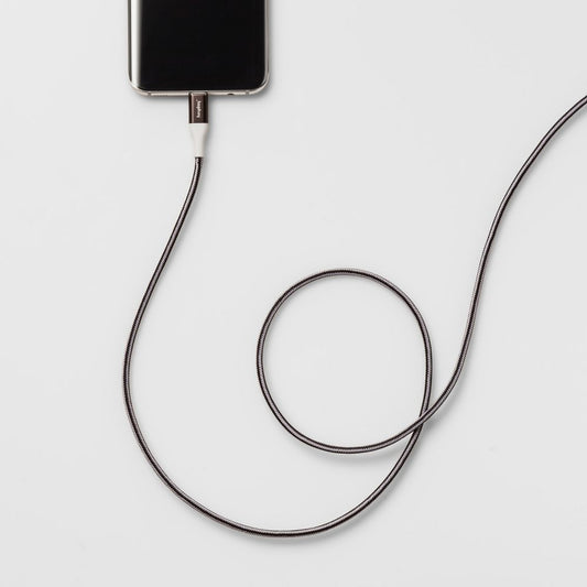 6' Usb-c To Usb-a Braided Cable - Heyday™ Black/White/Gunmetal