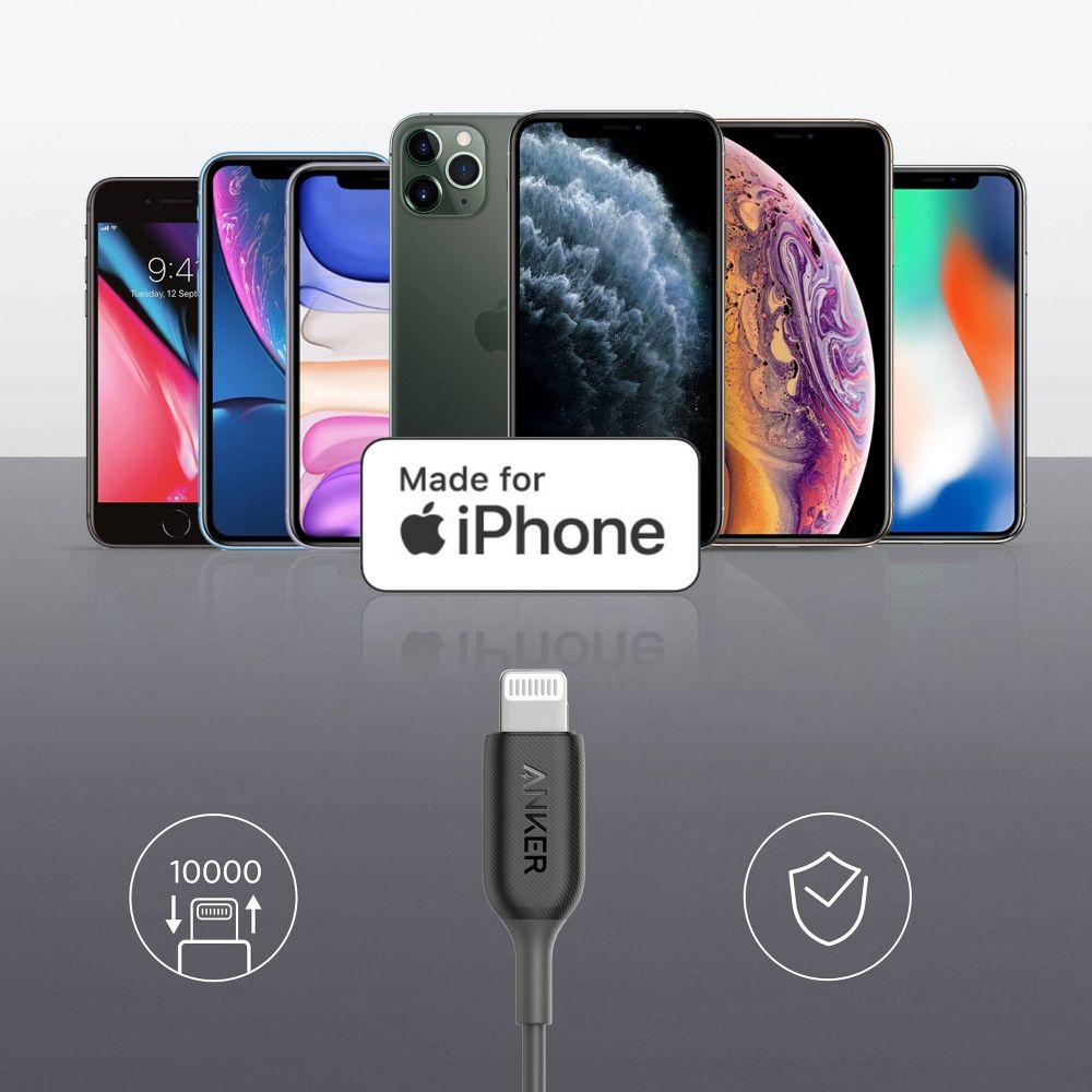 Anker Dongle Lightning 3.5mm to Lightning 3' Cable - Black