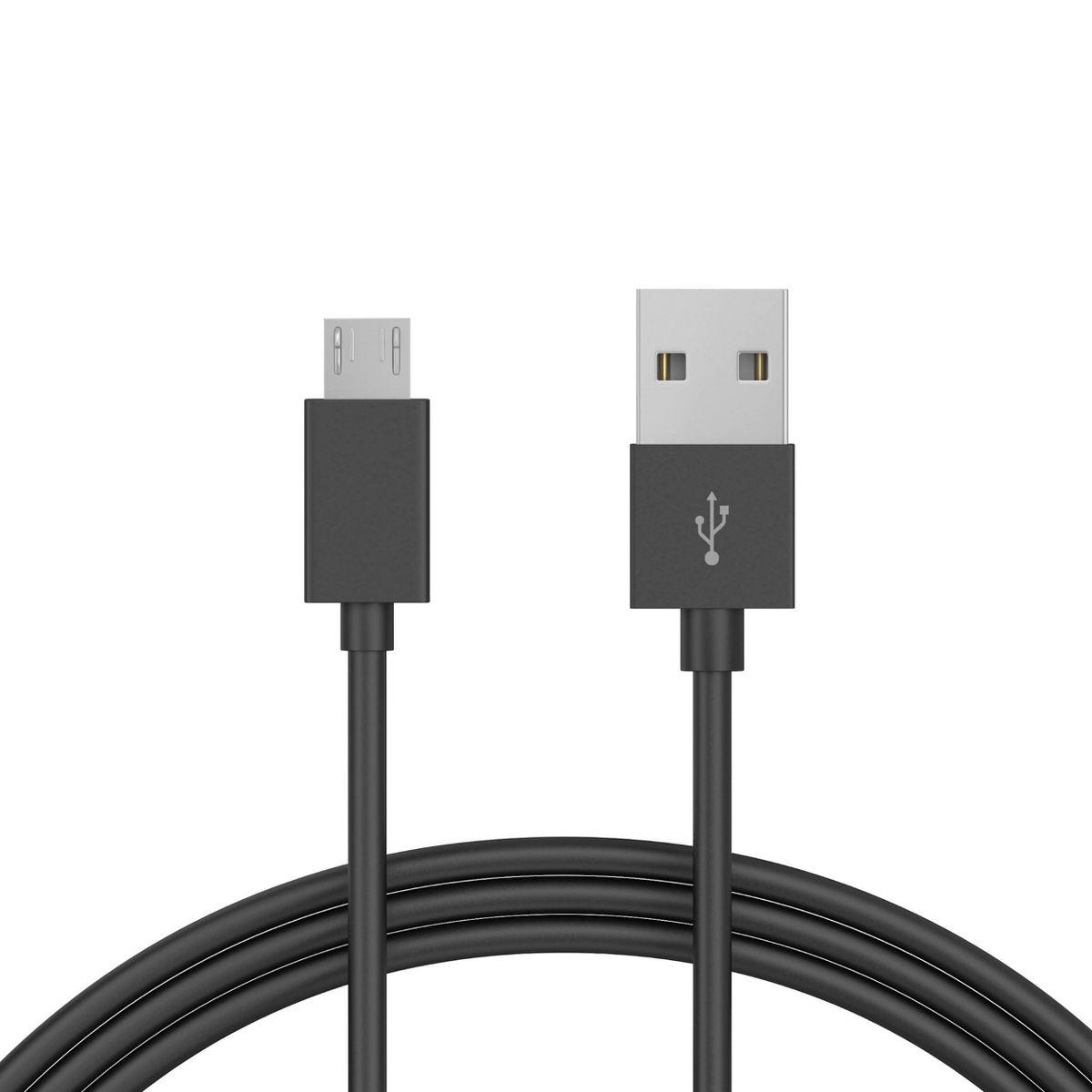 Just Wireless 4' TPU Micro USB to USB-A Cable - Black