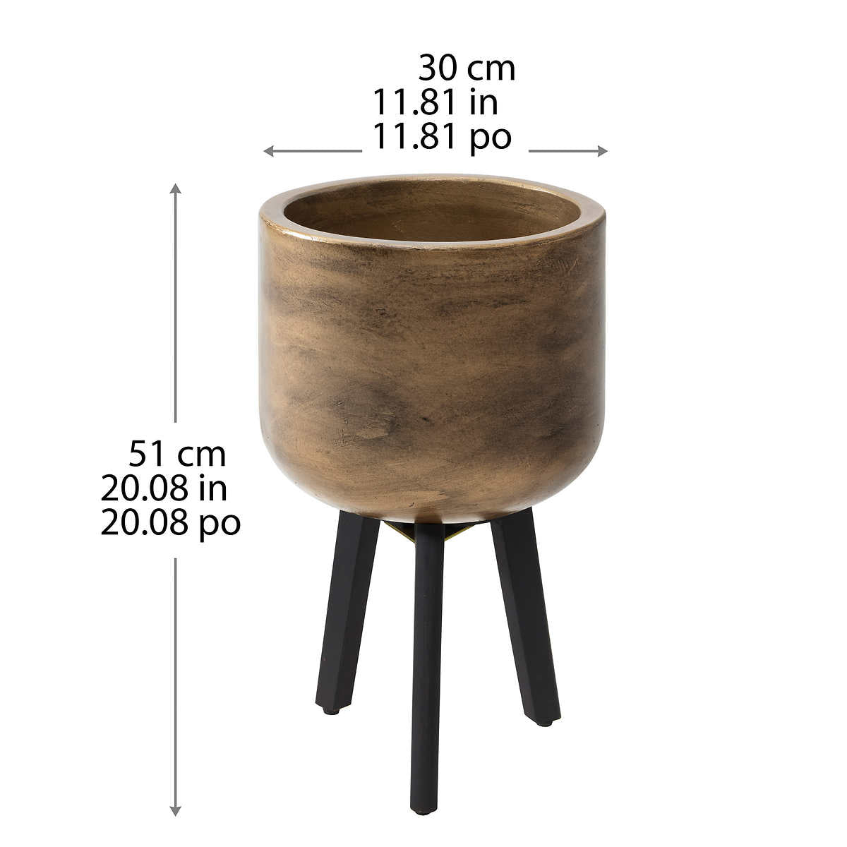 Cement Planter with Wood Legs