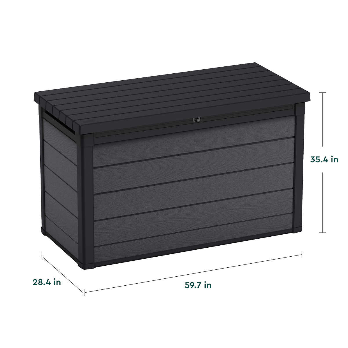 Keter Cortina 200 Gallon Large Resin Deck Box for Patio Outdoor Storage