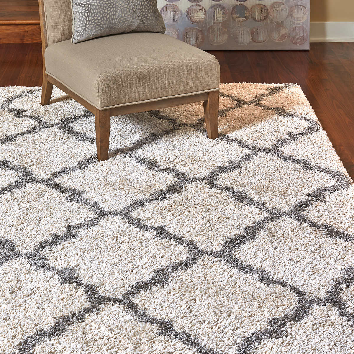 Thomasville Marketplace Luxury Trellis Shag Rugs Color: Cream, Rug Size: 7 ft. 10 in. x 10 ft.