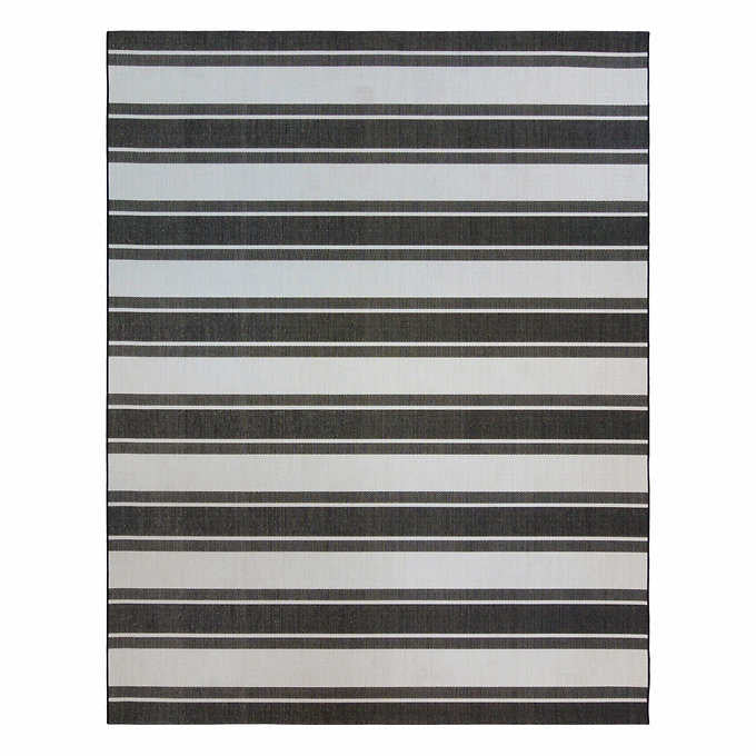 Naples Indoor/Outdoor Rug Collection, Zuma Striped Color: Black Rug Size: 7 ft. 10 in. x 10 ft.