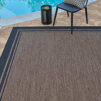 Naples Indoor/Outdoor Area Rug, Ace Border Color: Brown