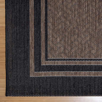 Naples Indoor/Outdoor Area Rug, Ace Border Color: Brown