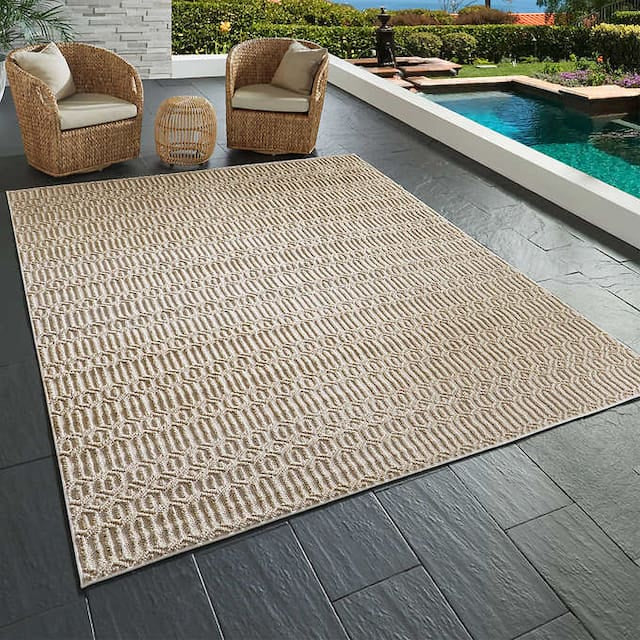 Nautica Greenwich Geometric Natural Indoor/Outdoor Area Rug