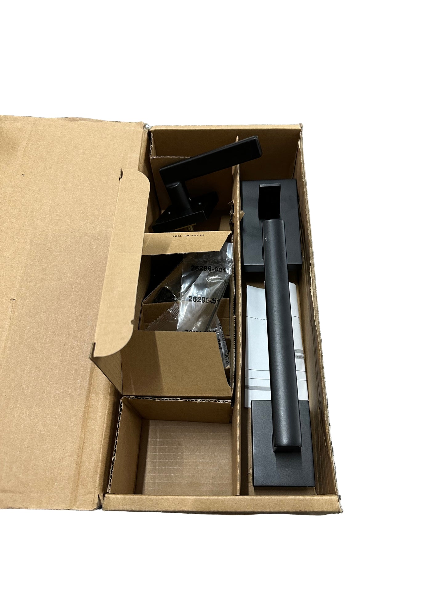 Kwikset San Clemente Matte Black Door Handleset with Halifax Square Door Handle with Microban Antimicrobial Technology