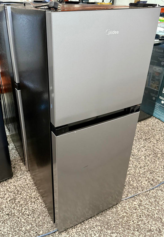 Midea Compact Refrigerator, 2-Door, 4.5 cu ft, Black and Silver