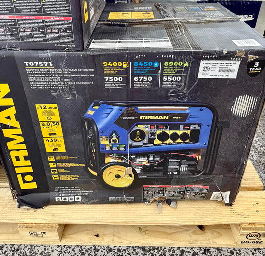 Firman 7500W Running / 9400W Peak Tri Fuel Generator