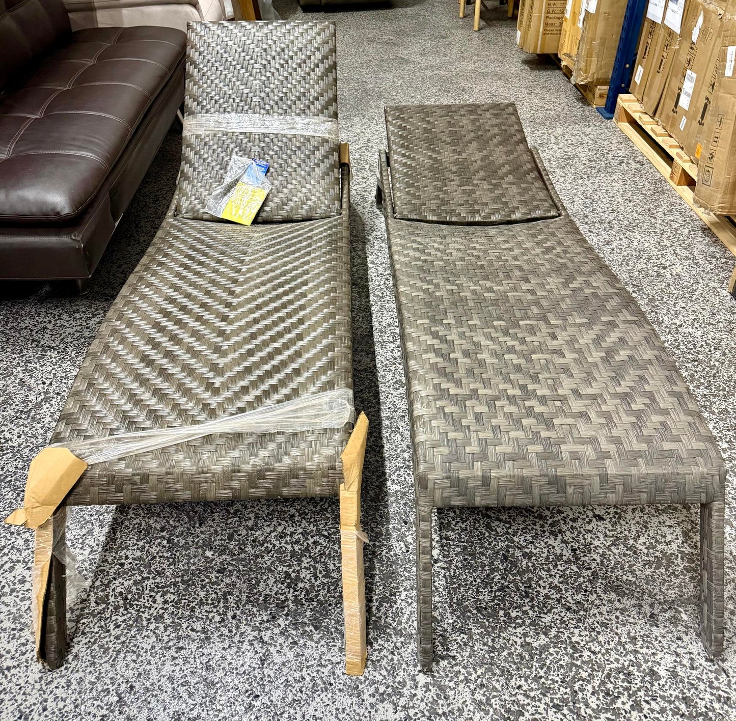 SunVilla Nora Woven Chaise Lounge with Wheels, 2-Pack