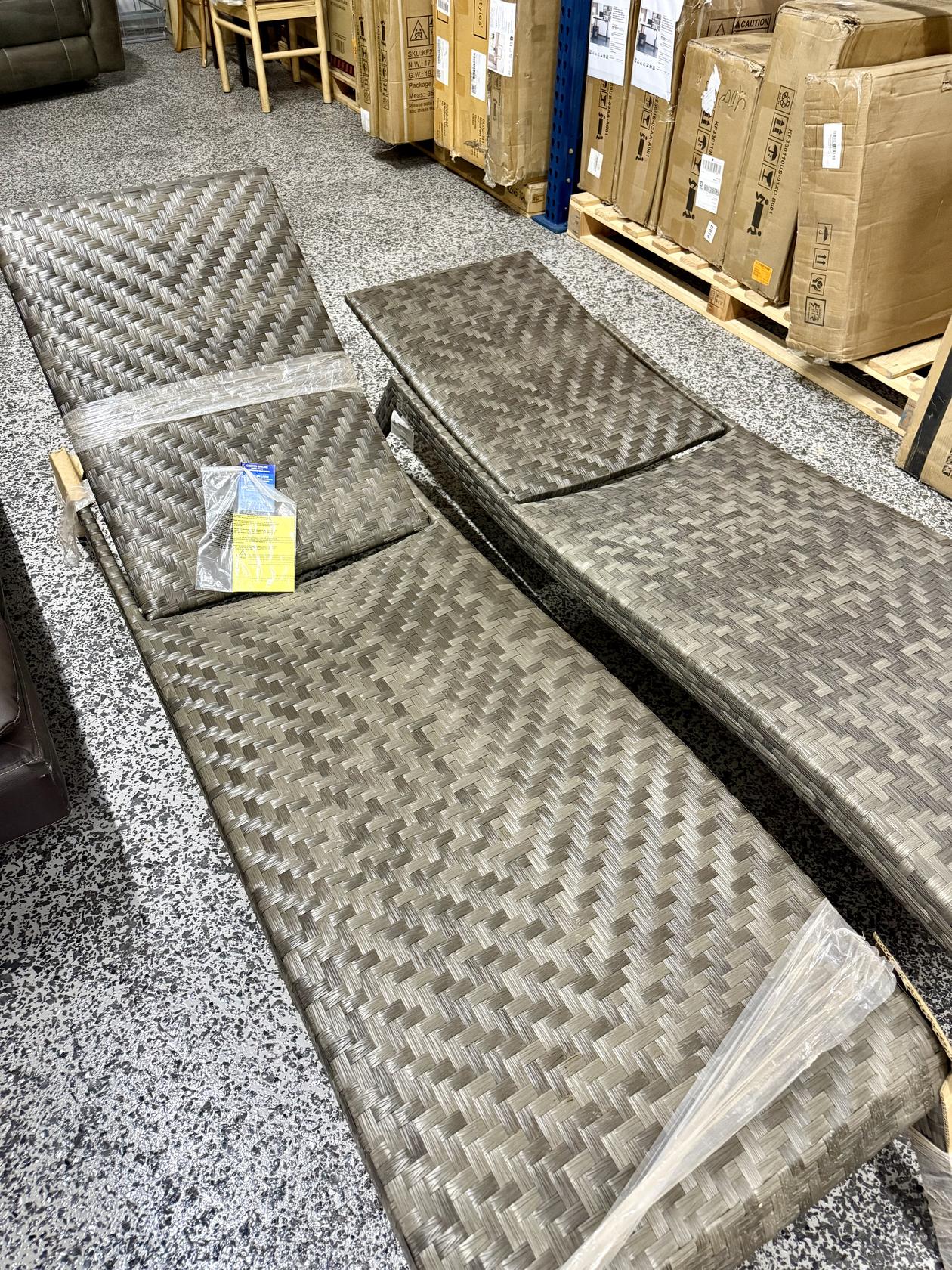 SunVilla Nora Woven Chaise Lounge with Wheels, 2-Pack