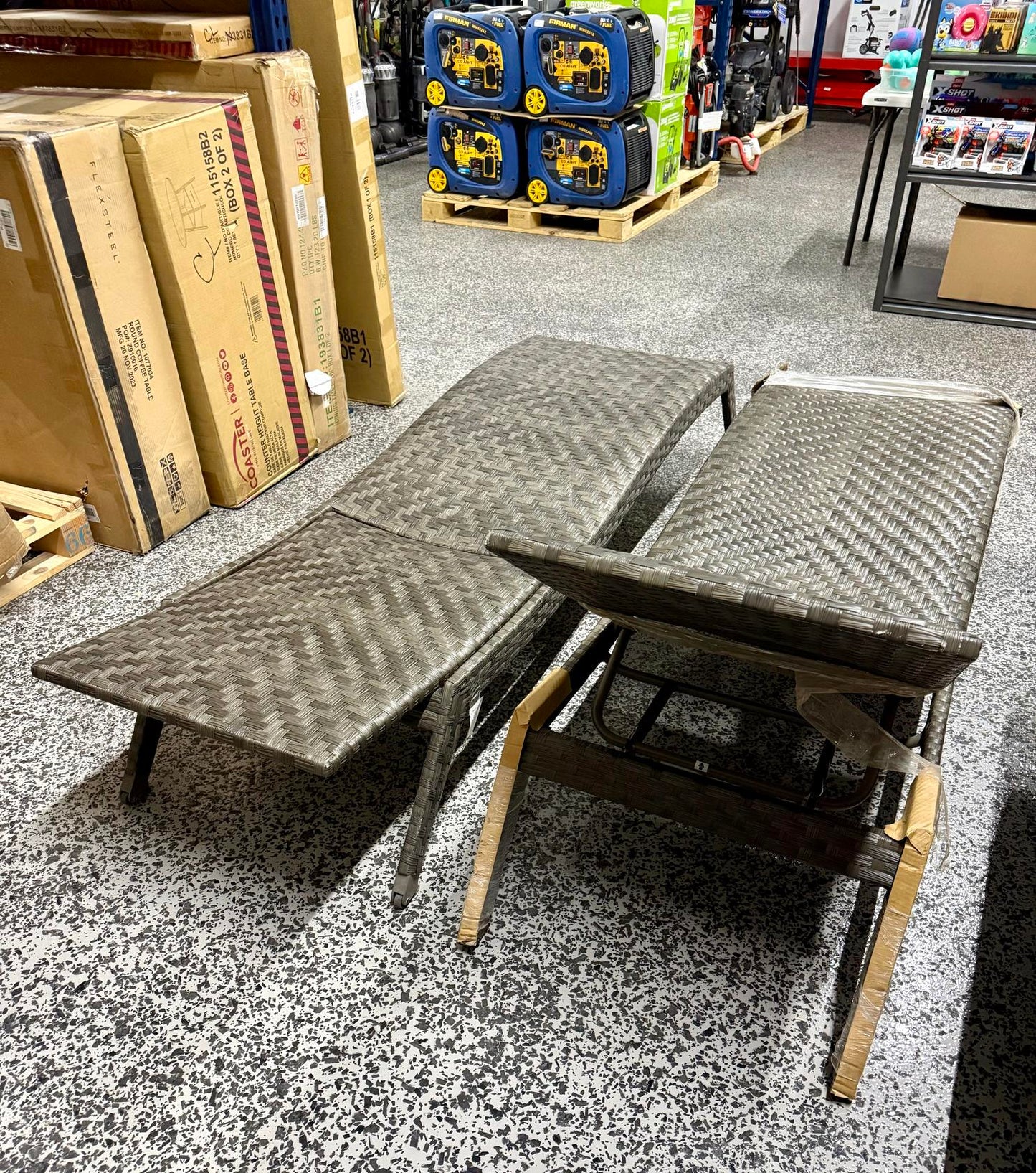 SunVilla Nora Woven Chaise Lounge with Wheels, 2-Pack