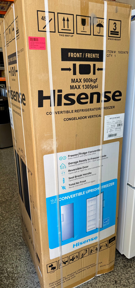 Hisense 10.2 cu. ft. Garage Ready Frost Free Convertible Upright Freezer with Seal Break Handle