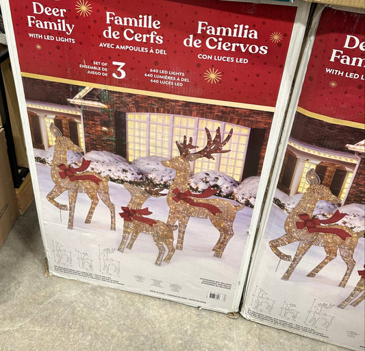 Set of 3 LED Deer Family