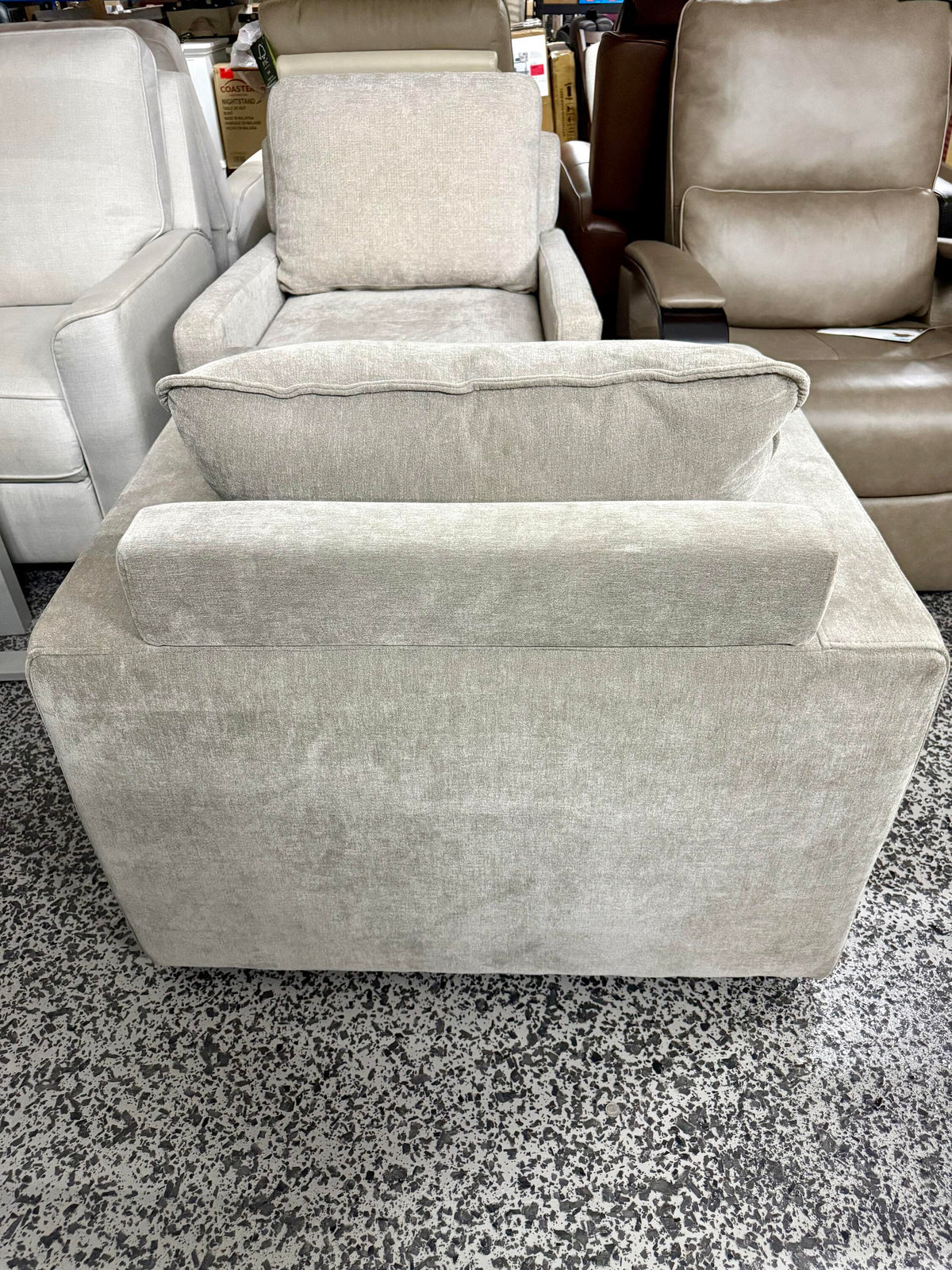 Sereen Fabric Swivel Accent Chair, Taupe