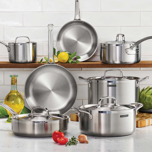 Tramontina 12-piece Tri-Ply Clad Stainless Steel Cookware Set