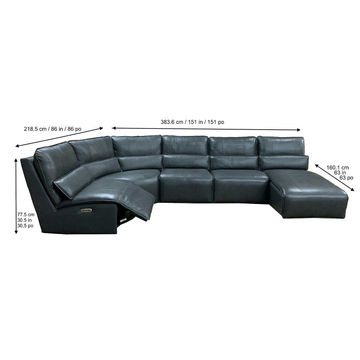 Williamton Leather Modular Power Reclining Sectional