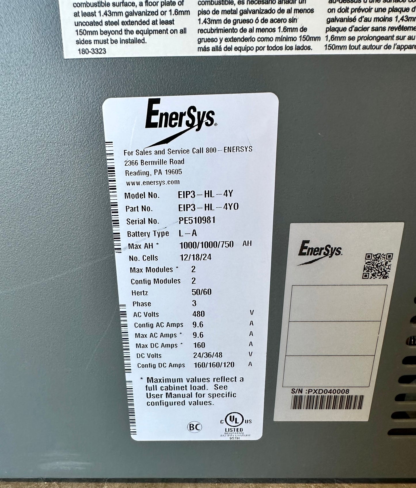 Enersys Forklift Battery Charger