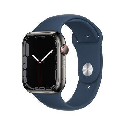 Apple Watch Series 7 (GPS + Cellular) 41mm Stainless Steel Case with Abyss Blue Sport Band - Graphite