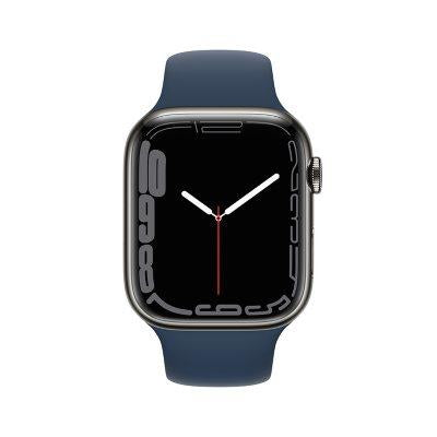 Apple Watch Series 7 (GPS + Cellular) 41mm Stainless Steel Case with Abyss Blue Sport Band - Graphite