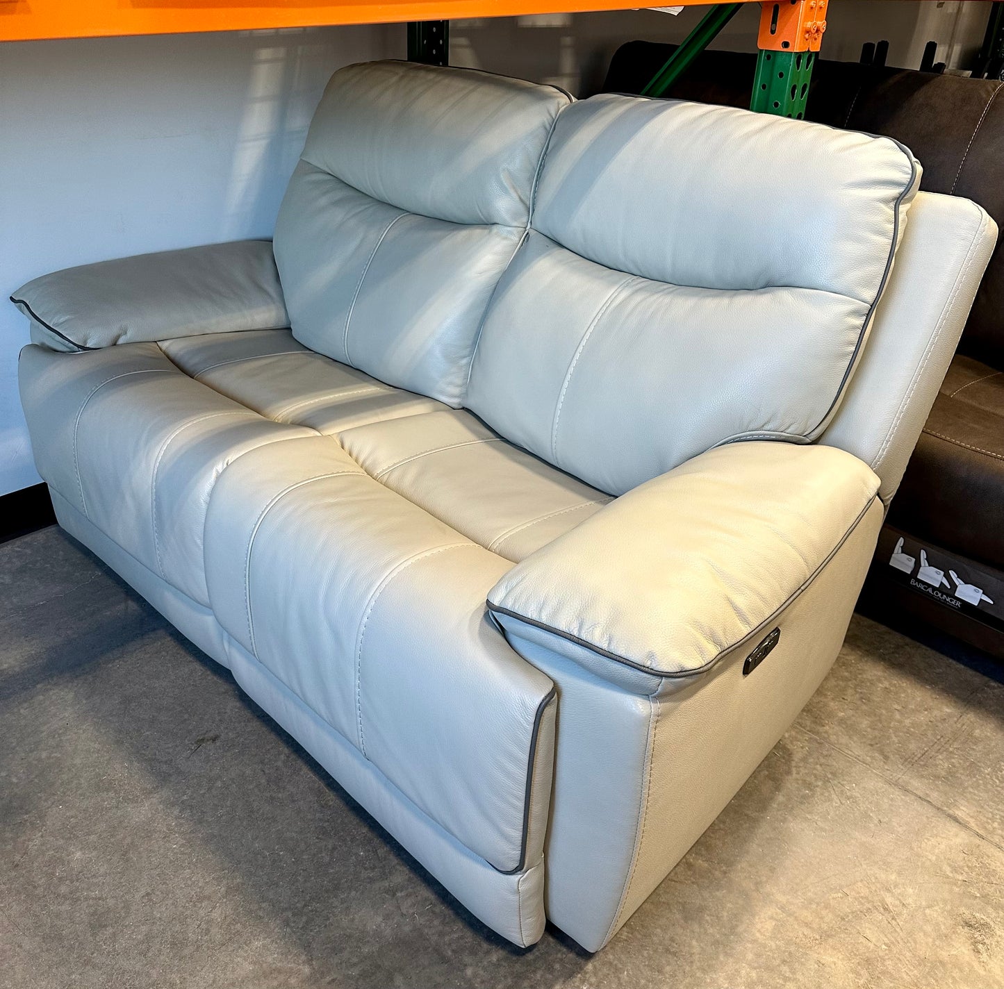 Messina Leather Power Reclining Loveseat with Power Headrests