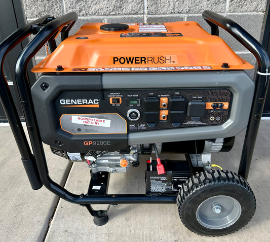 Generac GP9200E 9200W Running / 11250W Peak Gasoline Powered Generator with COsense Technology
