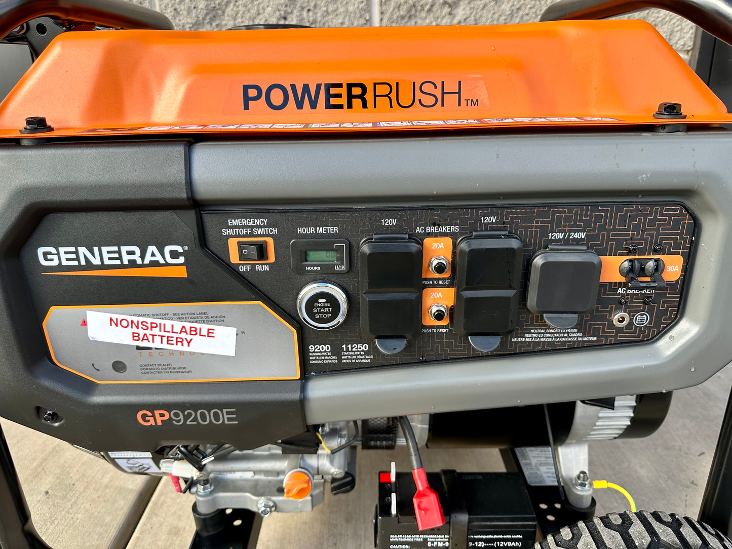 Generac GP9200E 9200W Running / 11250W Peak Gasoline Powered Generator with COsense Technology