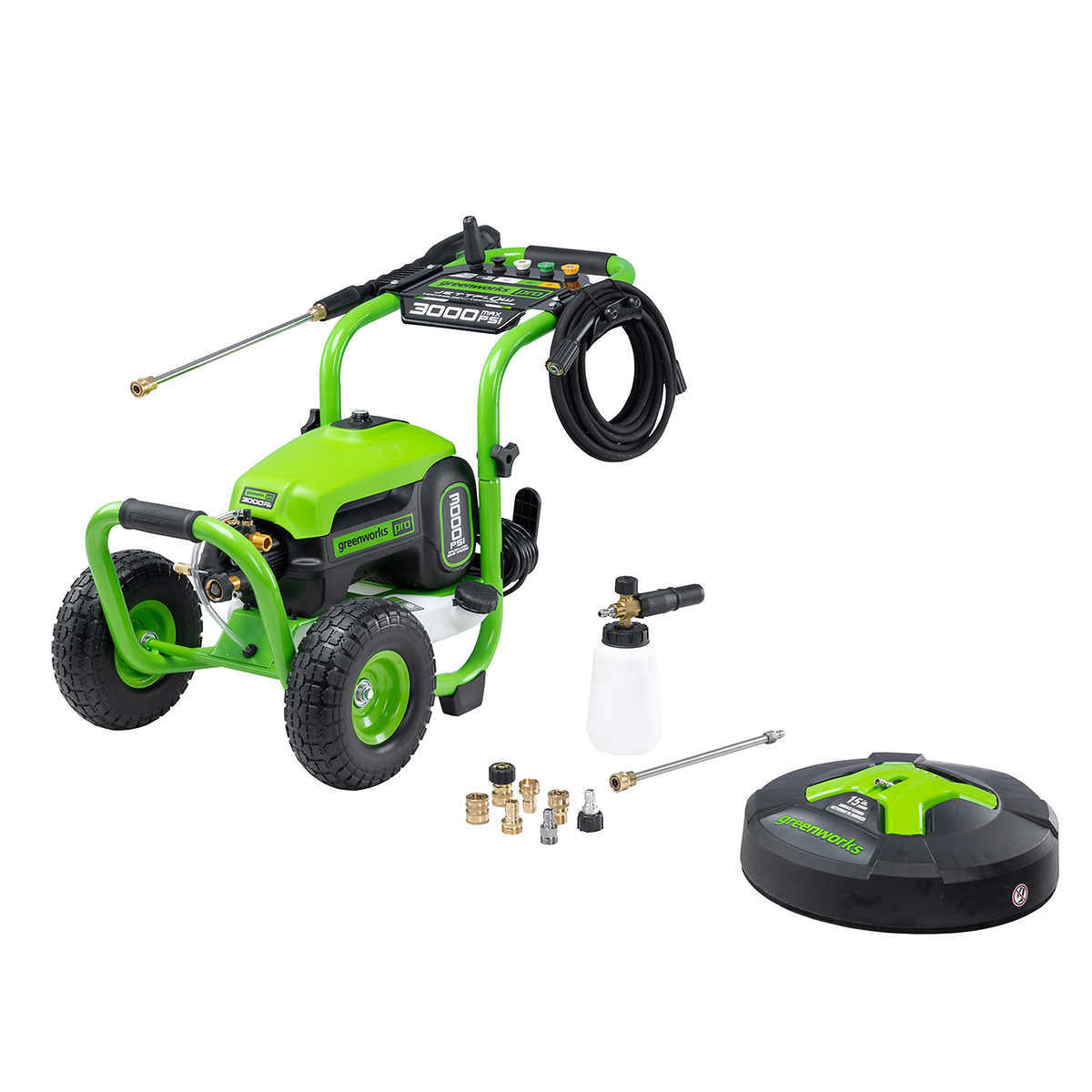 Greenworks 3000 PSI Electric Pressure Washer Combo Kit