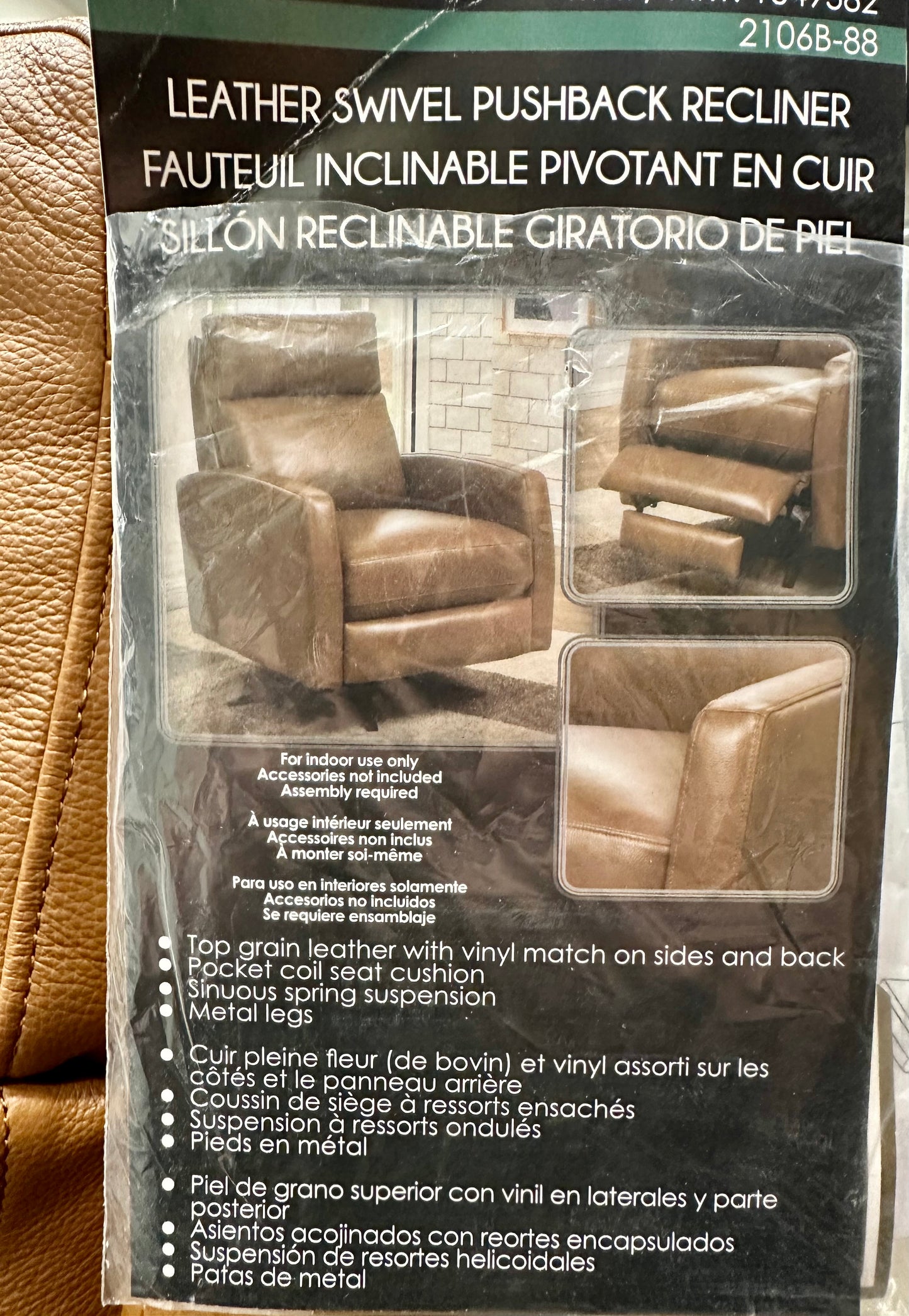 Jordie Leather Pedestal Recliner