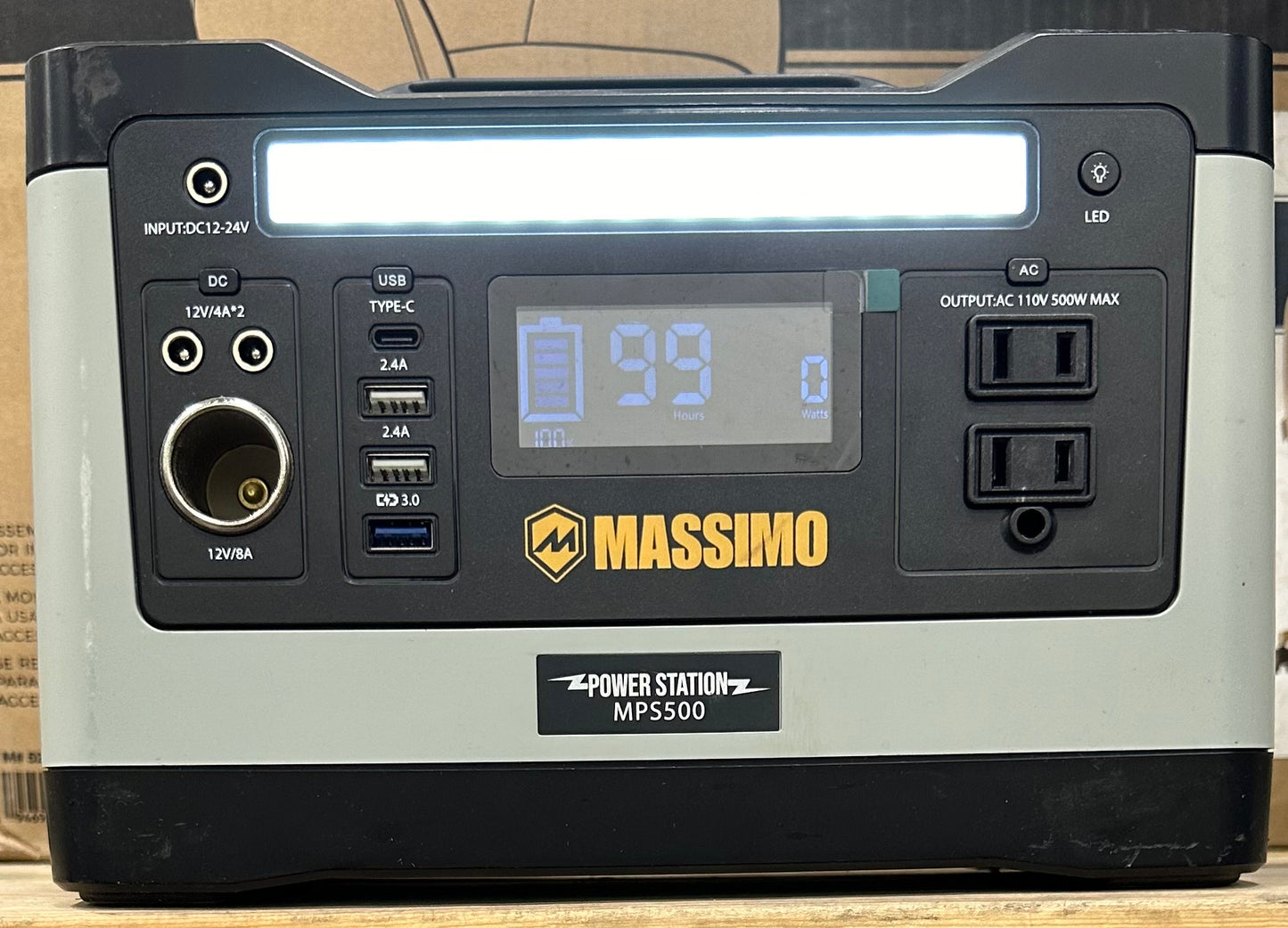 Massimo 500W 12V Portable Lithium Battery Power Station