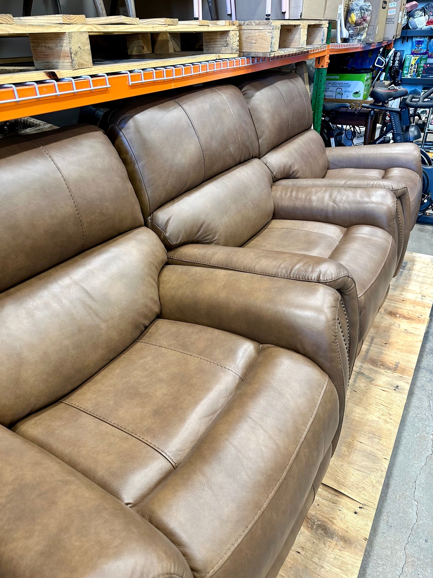 Barcalounger Presley Leather Power Rocker Recliner with Power Headrest