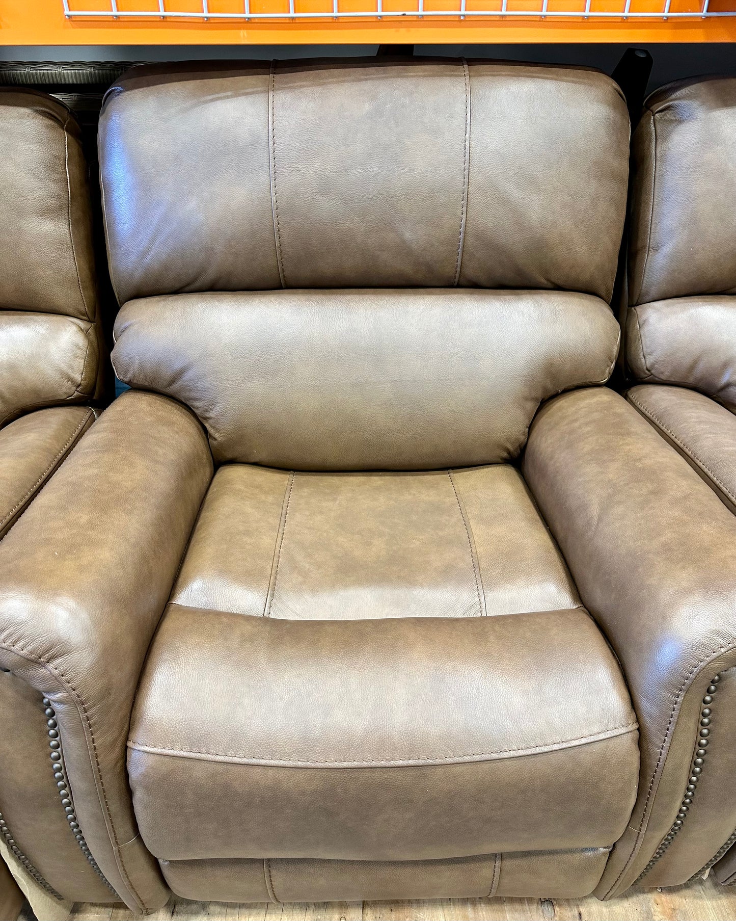 Barcalounger Presley Leather Power Rocker Recliner with Power Headrest