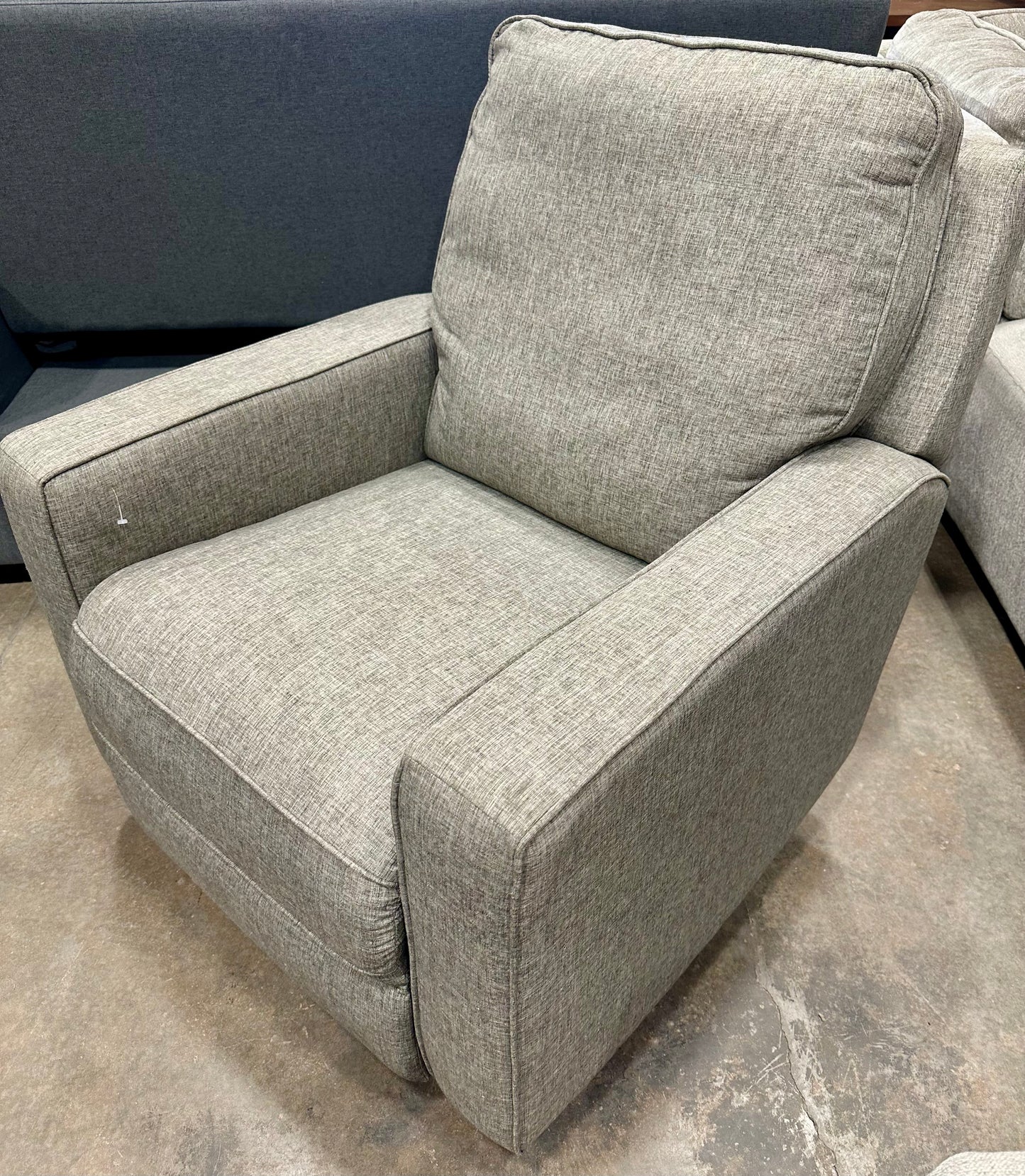 True Innovations Gray Fabric Swivel Glider Recliner