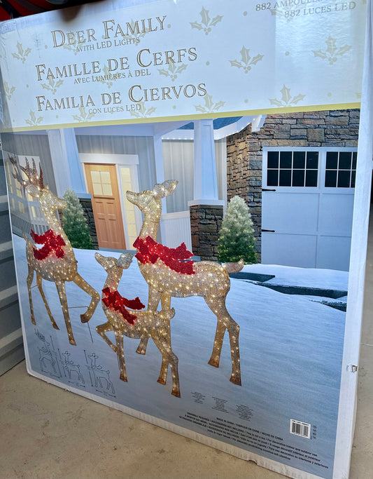 Set of 3 LED Deer Family