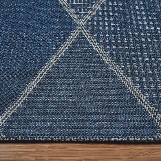 Laguna Indoor/Outdoor Area Rug, Morris Navy Gray, 7'10” x 10'