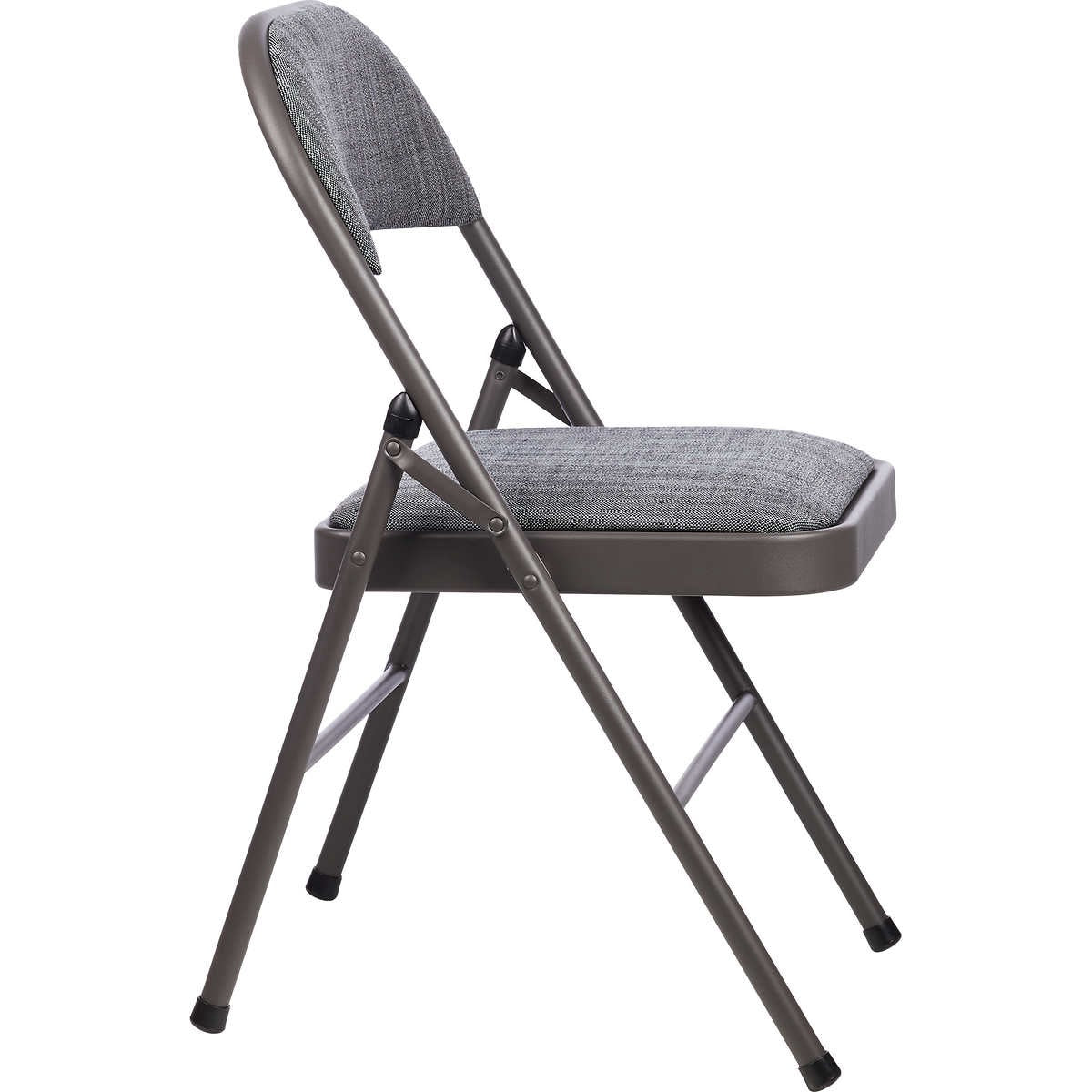 Maxchief Deluxe Upholstered Padded Folding Chair, Gray