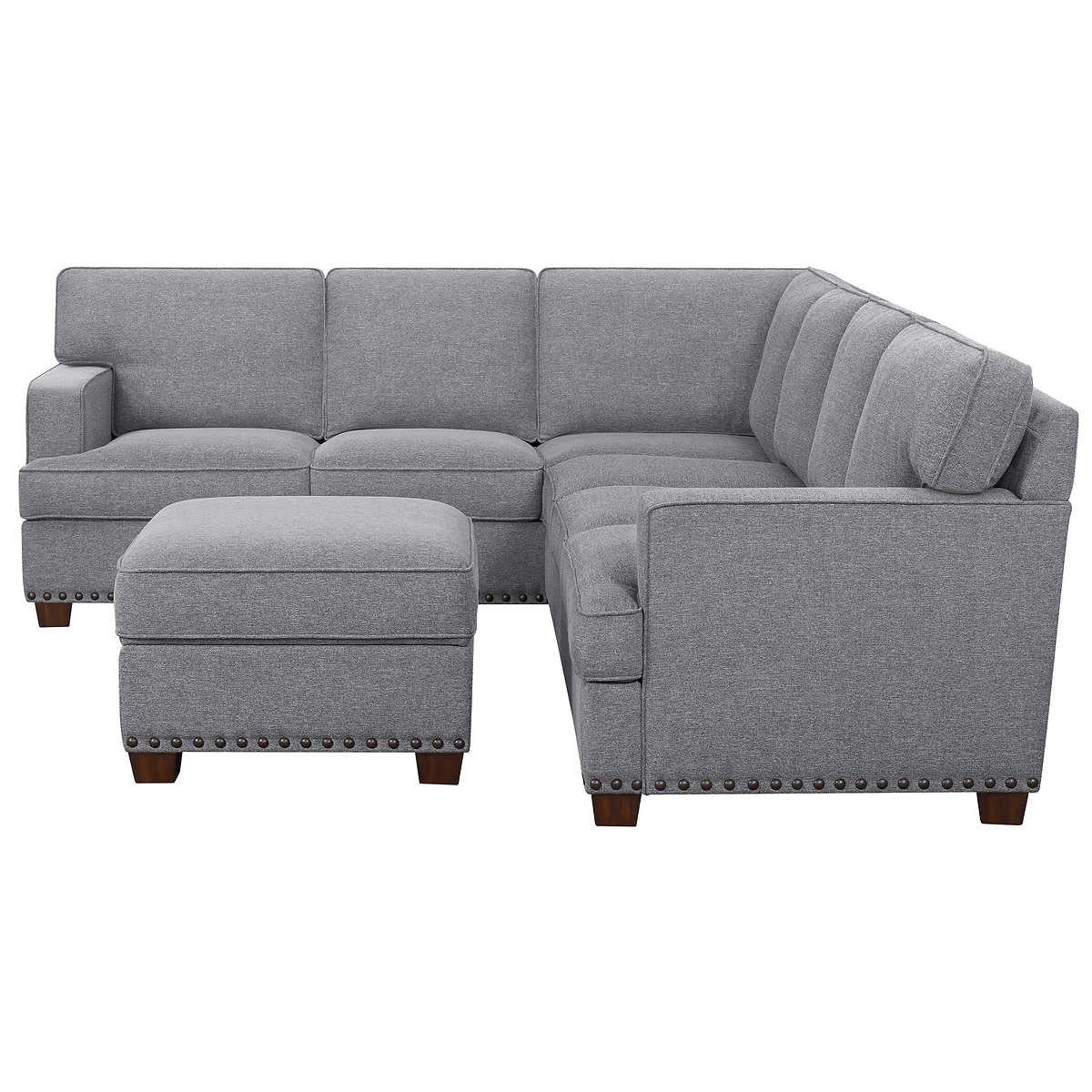 Thomasville Emilee Fabric Sectional with Storage Ottoman