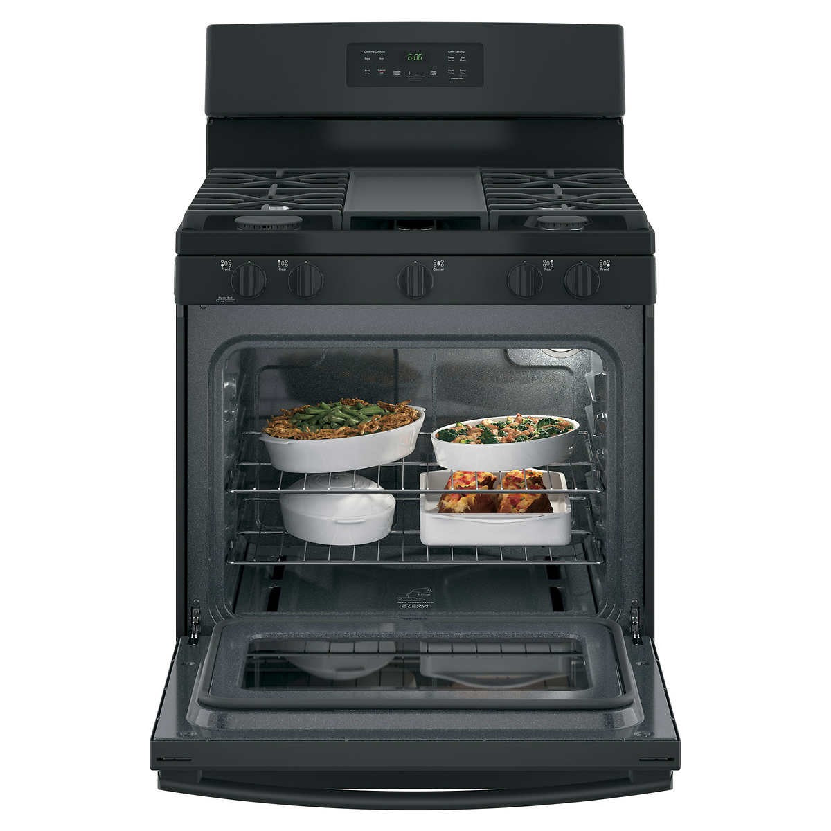 GE 5.0 cu. ft. Free-Standing GAS Range with Center Oval Burner and Flexible Broiling