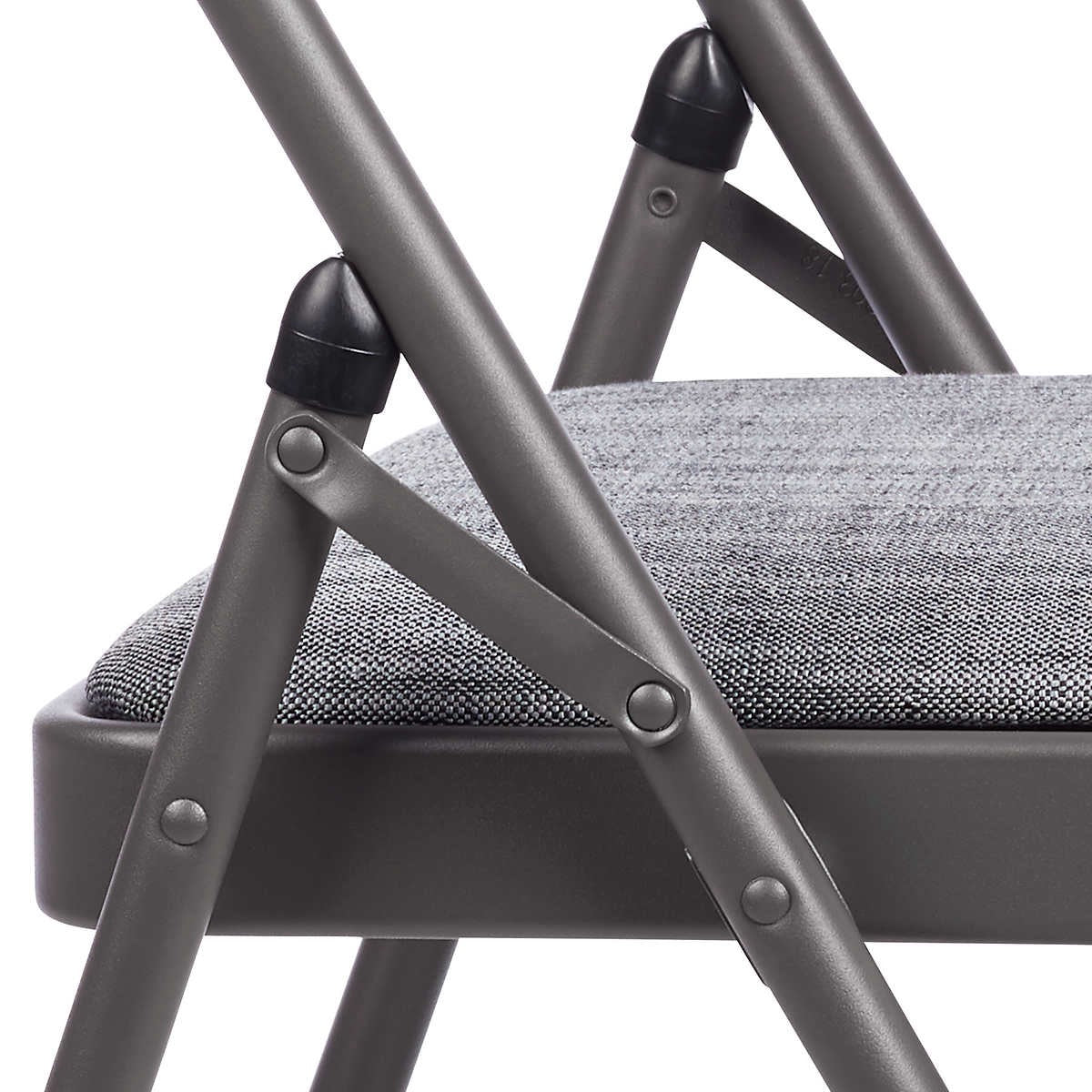 Maxchief Deluxe Upholstered Padded Folding Chair, Gray