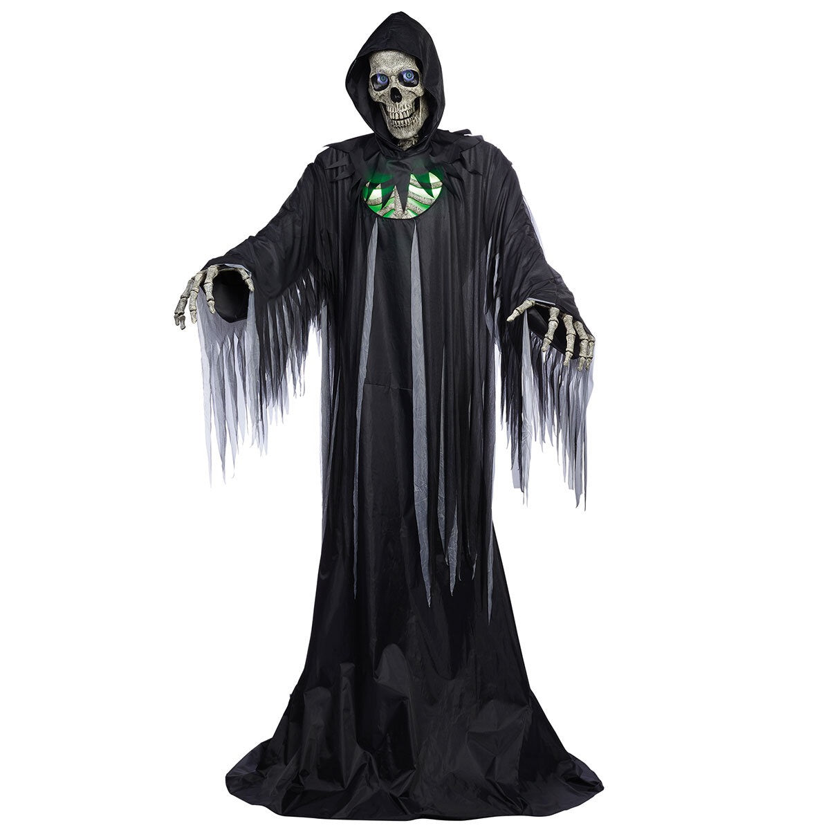 Halloween Animated Reaper Skeleton Prop Life Size Decoration Animatron ...