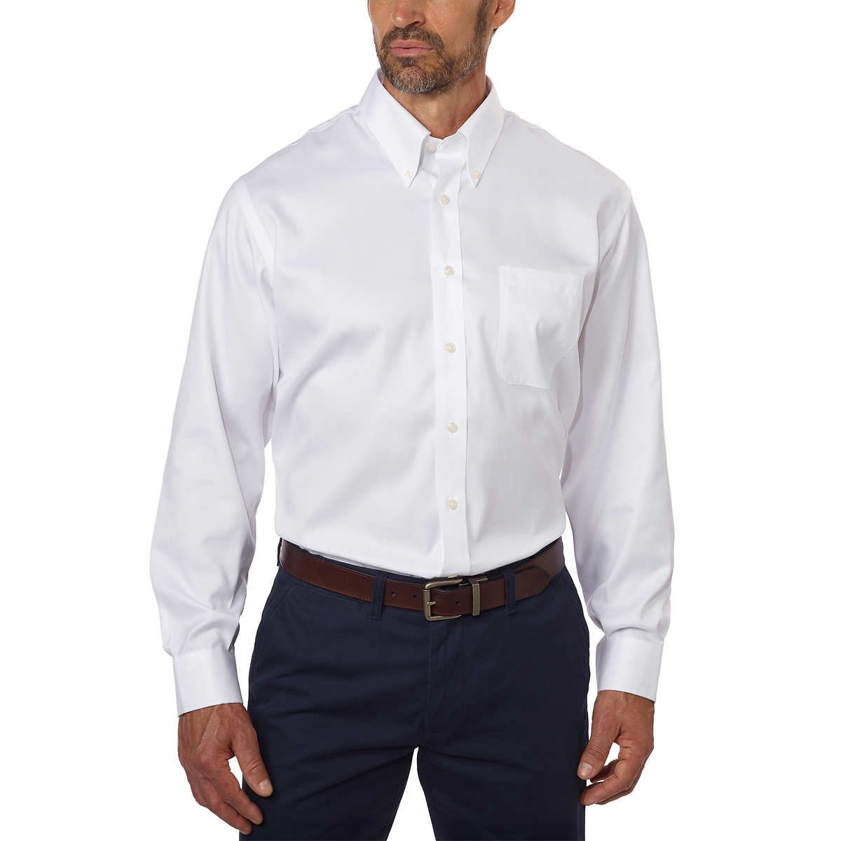 Kirkland Signature Men's Traditional Fit Dress Shirt - Exact Sleeve Length 16-34