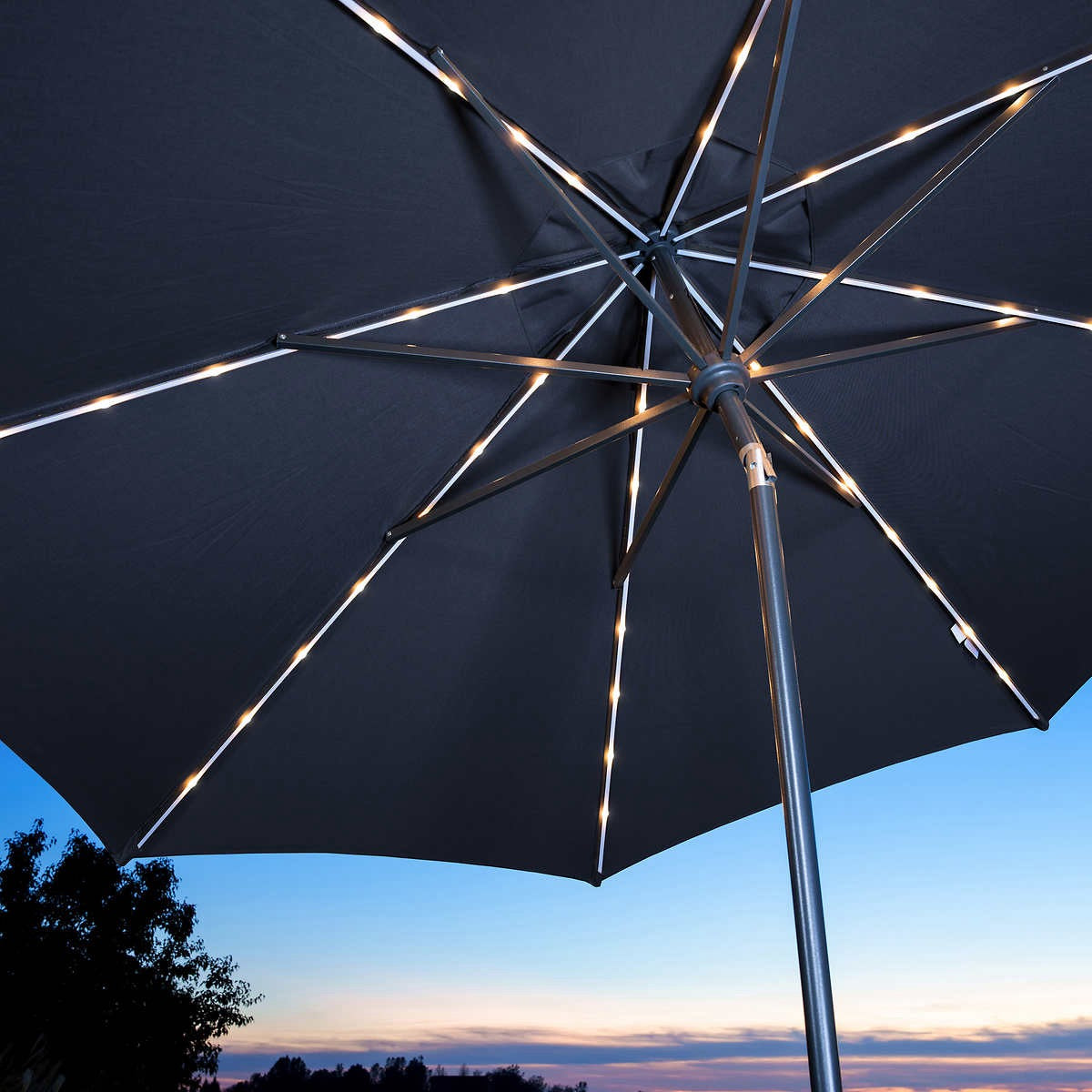 Sunvilla 10' Round Solar LED Market Umbrella