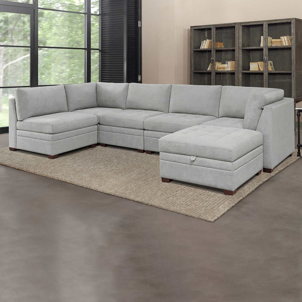 Thomasville Tisdale Fabric Sectional with Storage Ottoman