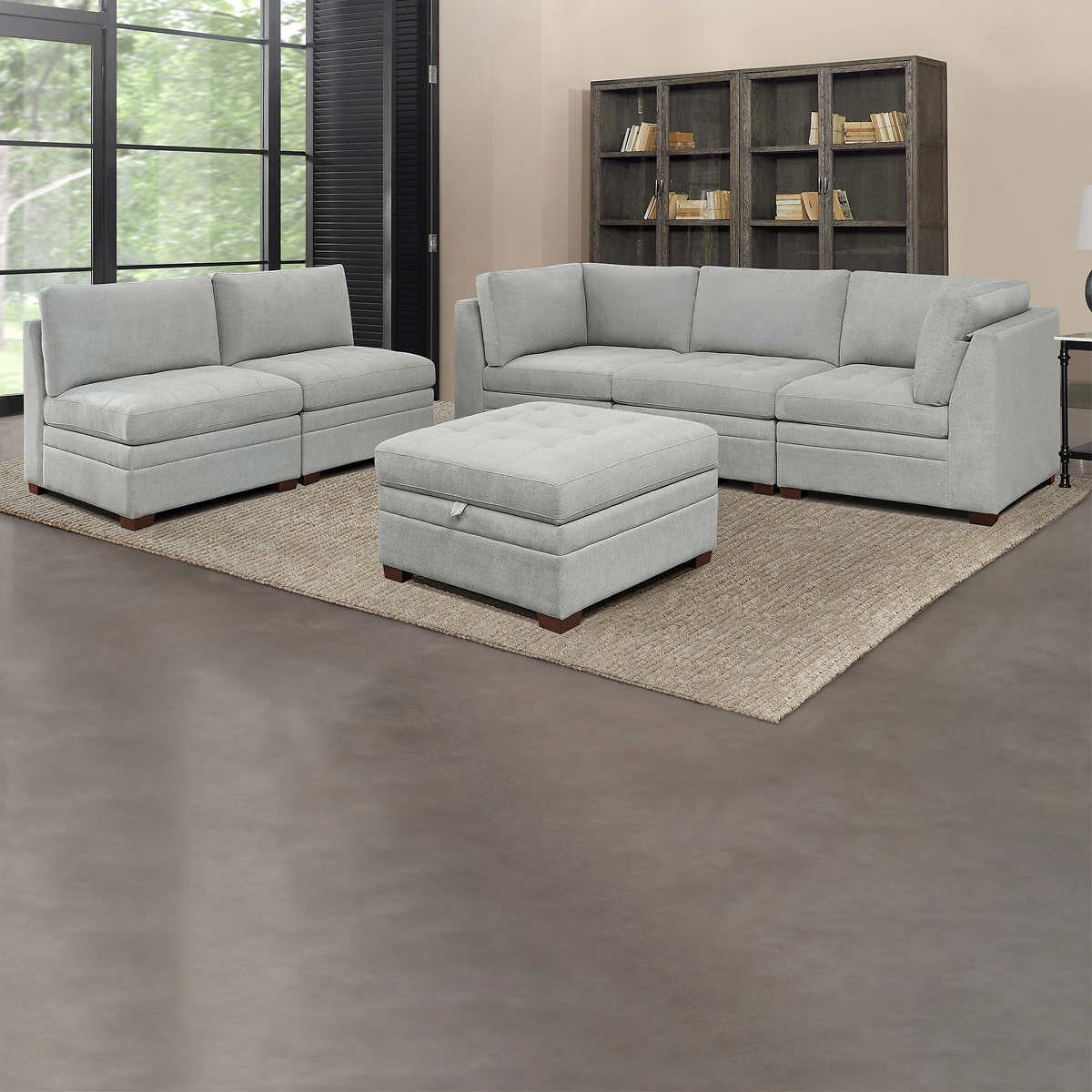 Thomasville Tisdale Fabric Sectional with Storage Ottoman