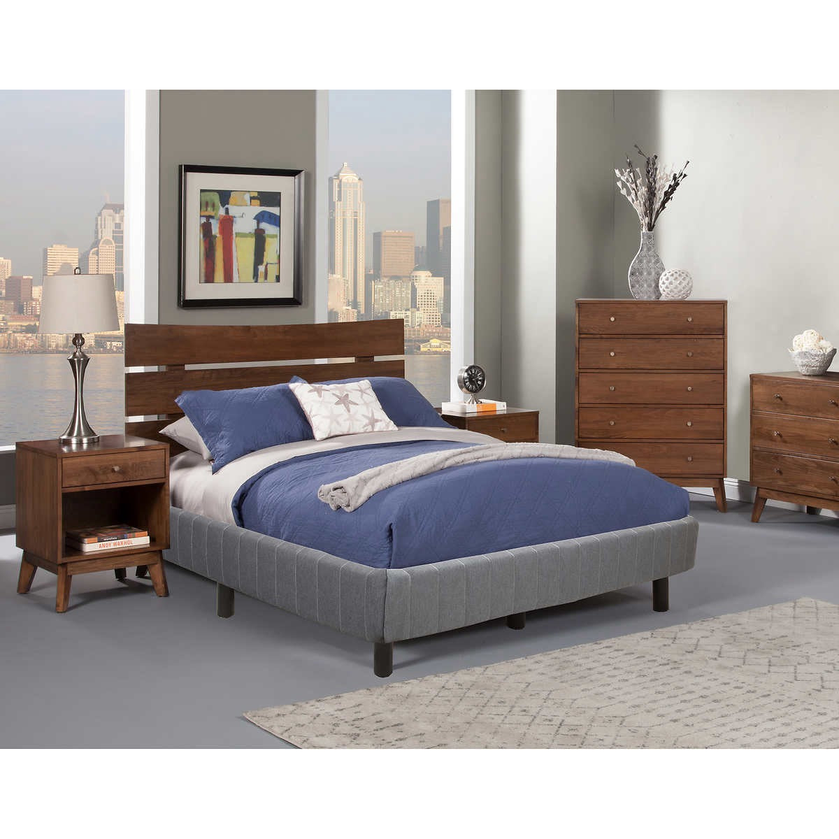 EnForce 7" Metal Box Spring with Headboard Bracket and Legs, Cal King