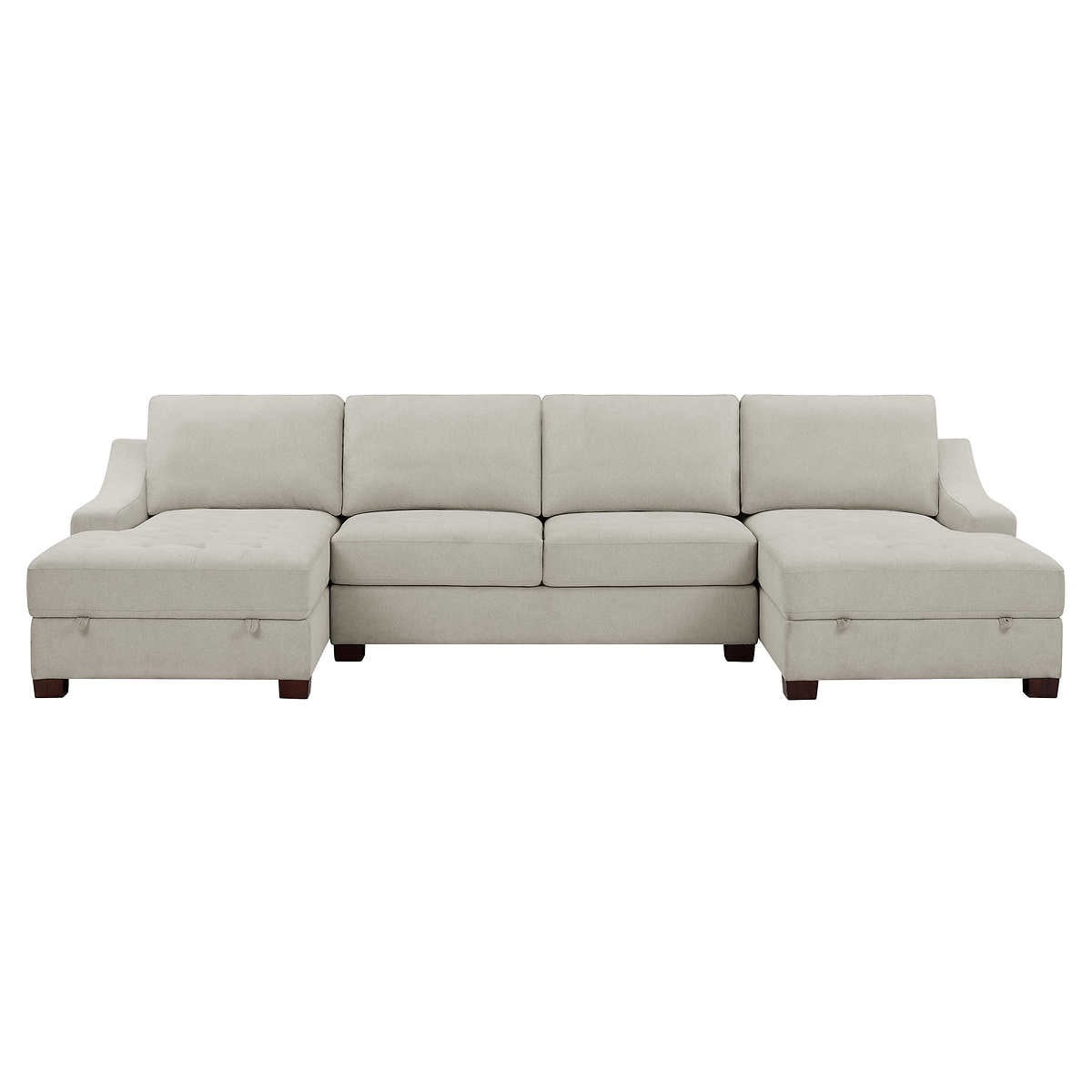 Davenport 3-Piece Fabric Sectional with 2 Storage Chaise