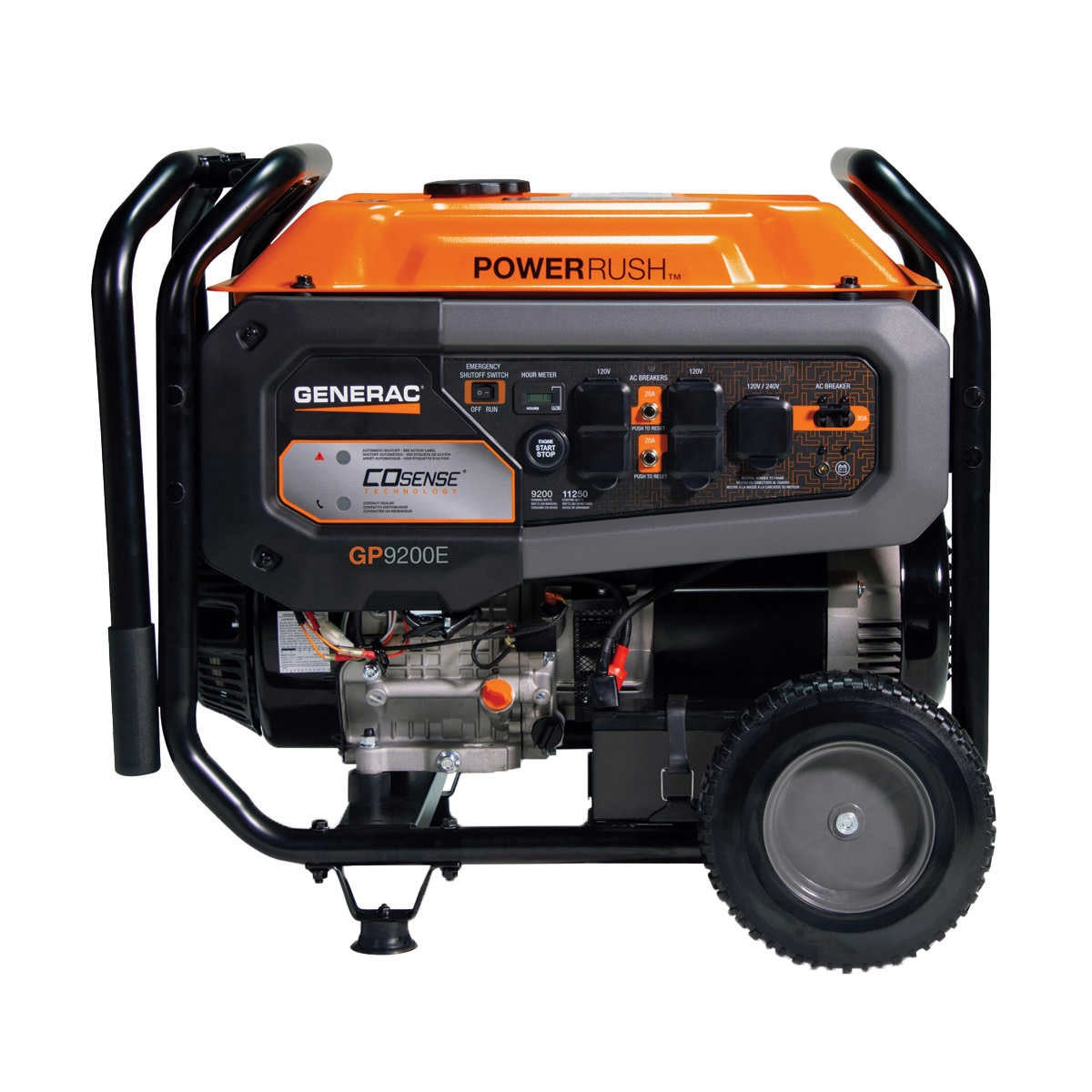 Generac GP9200E 9200W Running / 11250W Peak Gasoline Powered Generator with COsense Technology