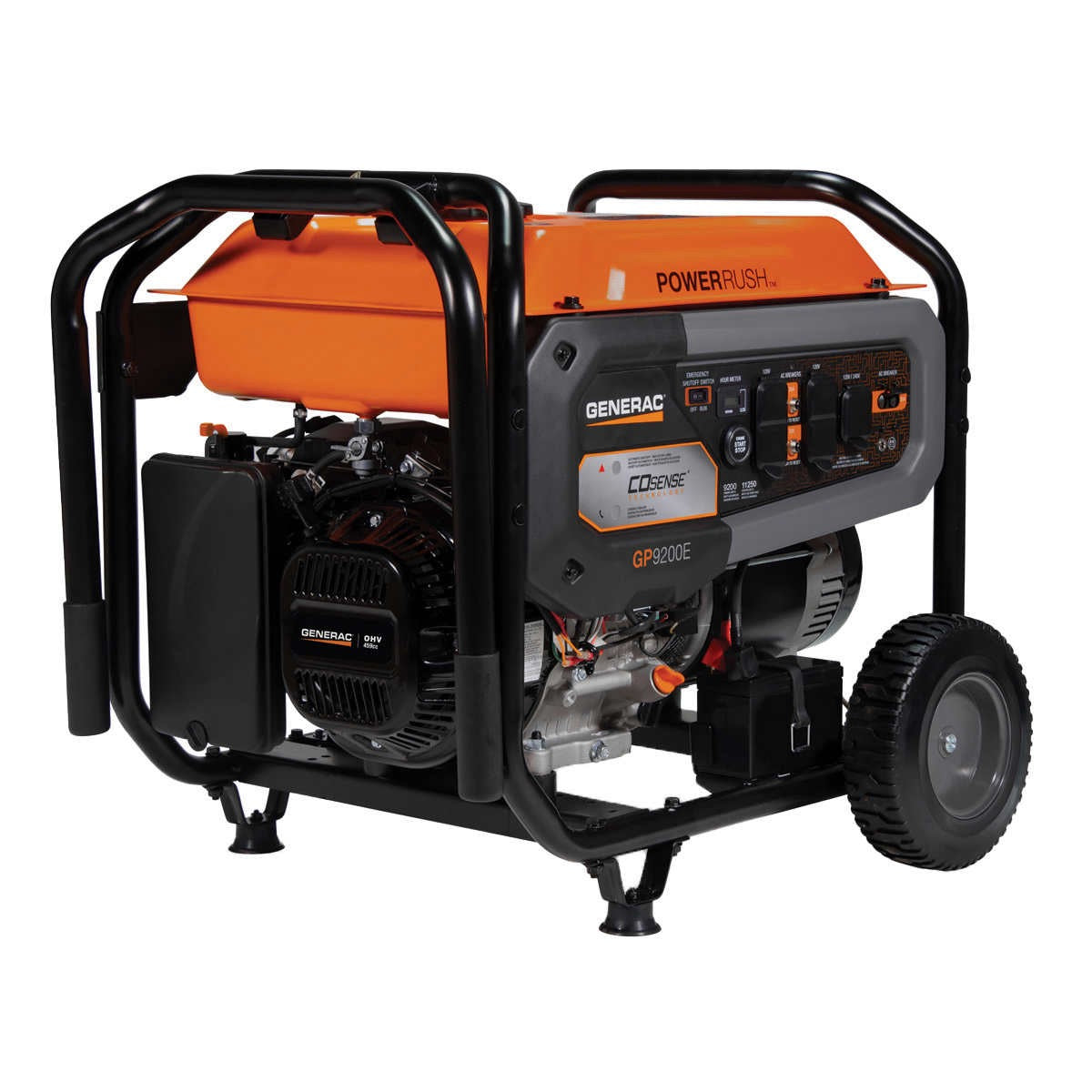 Generac GP9200E 9200W Running / 11250W Peak Gasoline Powered Generator with COsense Technology