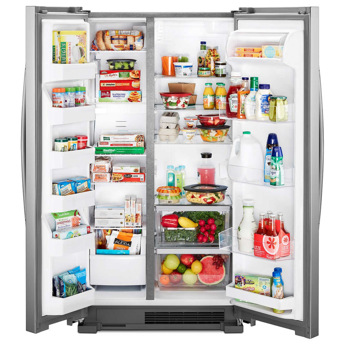 Whirlpool 25 cu. ft. Large Side-by-Side Refrigerator with Adaptive Defrost and Humidity-Controlled Crispers