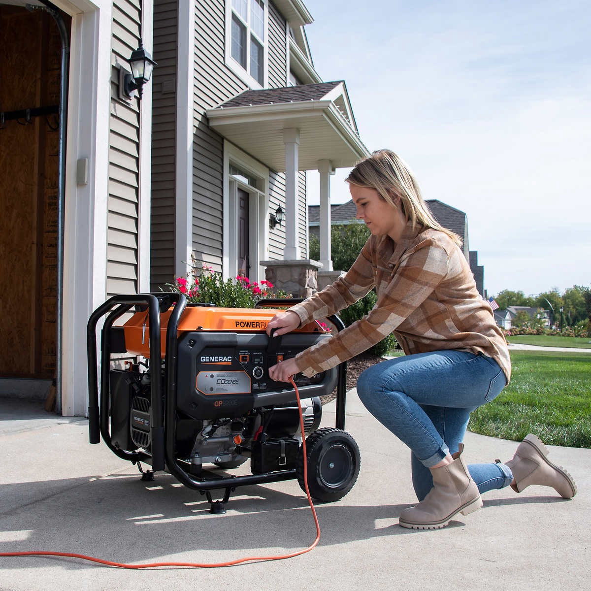 Generac GP9200E 9200W Running / 11250W Peak Gasoline Powered Generator with COsense Technology